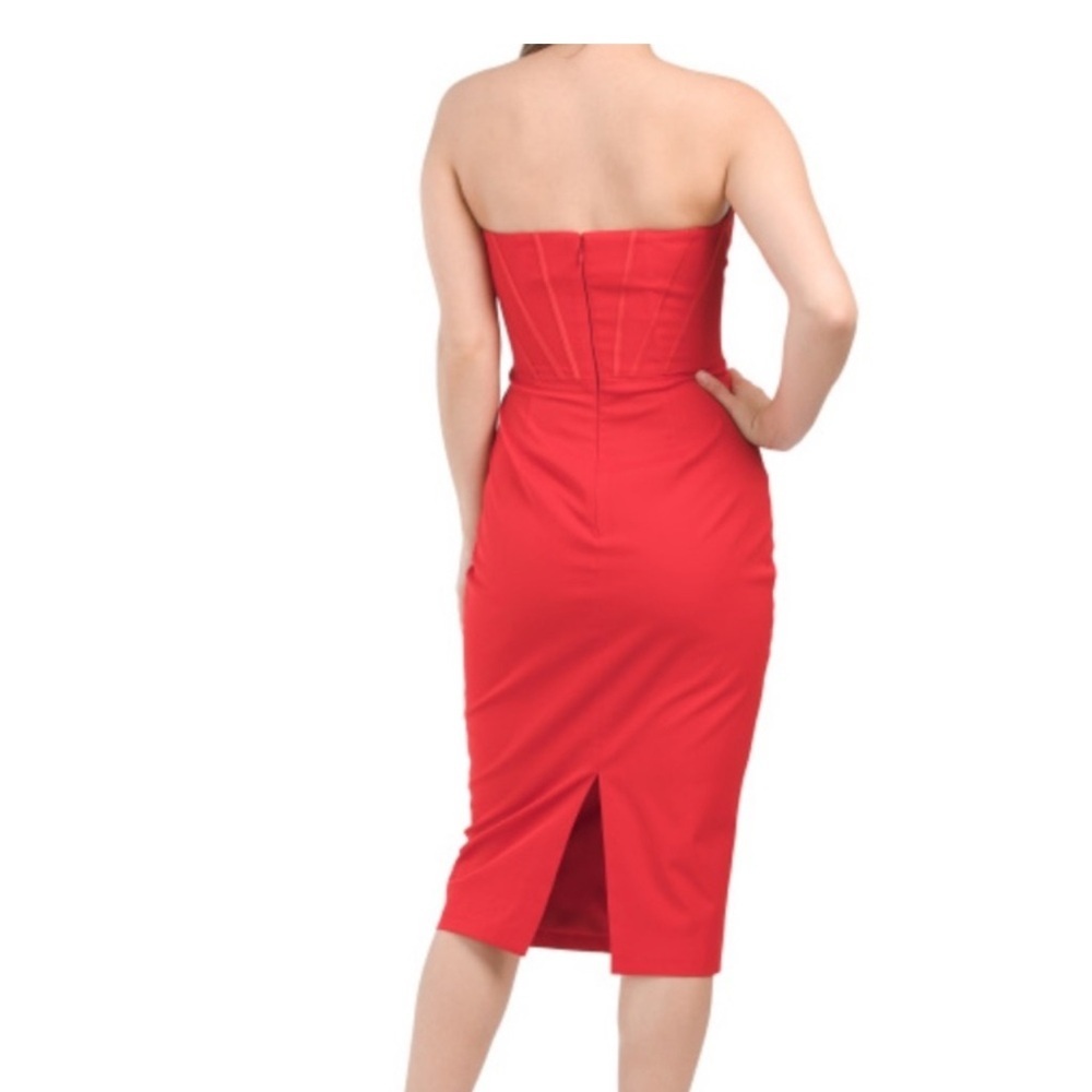 Red Sheath Midi Dress for Cocktail - Picture 7 of 7